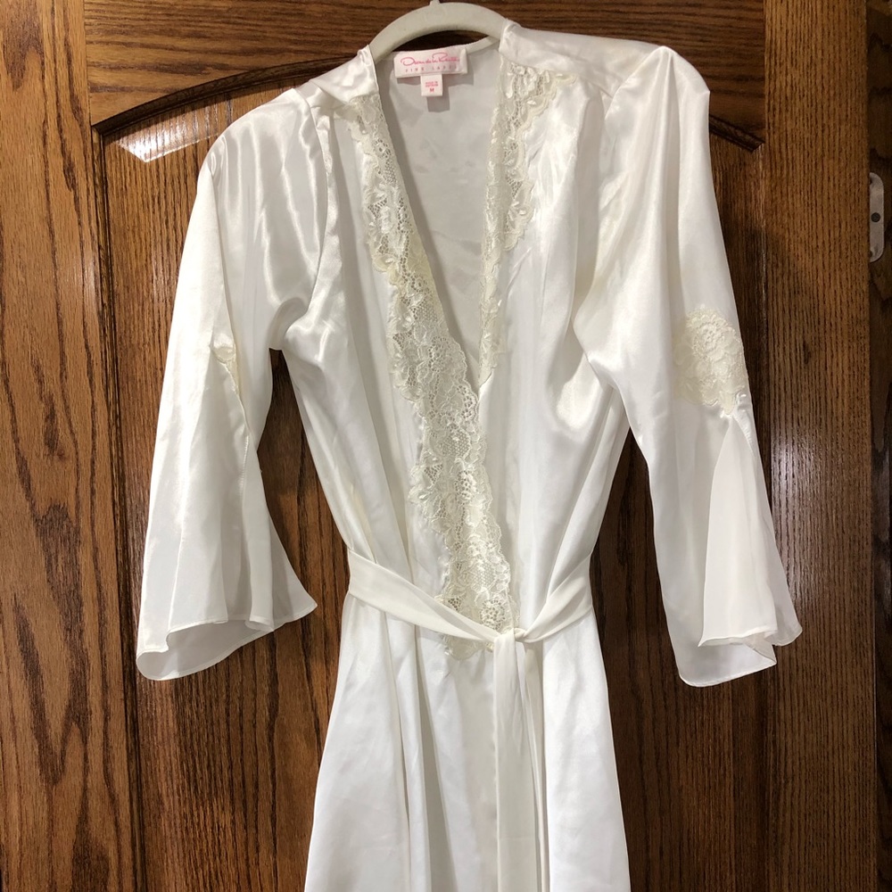 White silky robe
